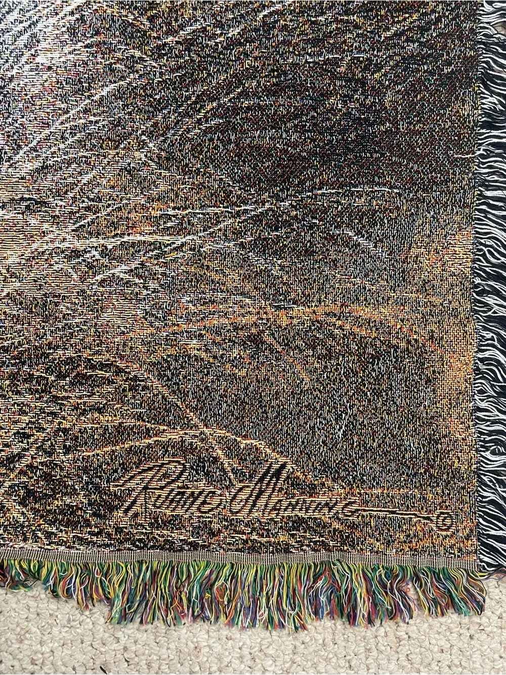 Blanket/ Rug Tigers Woven tapestry rug / Throw Blanket - Multi color